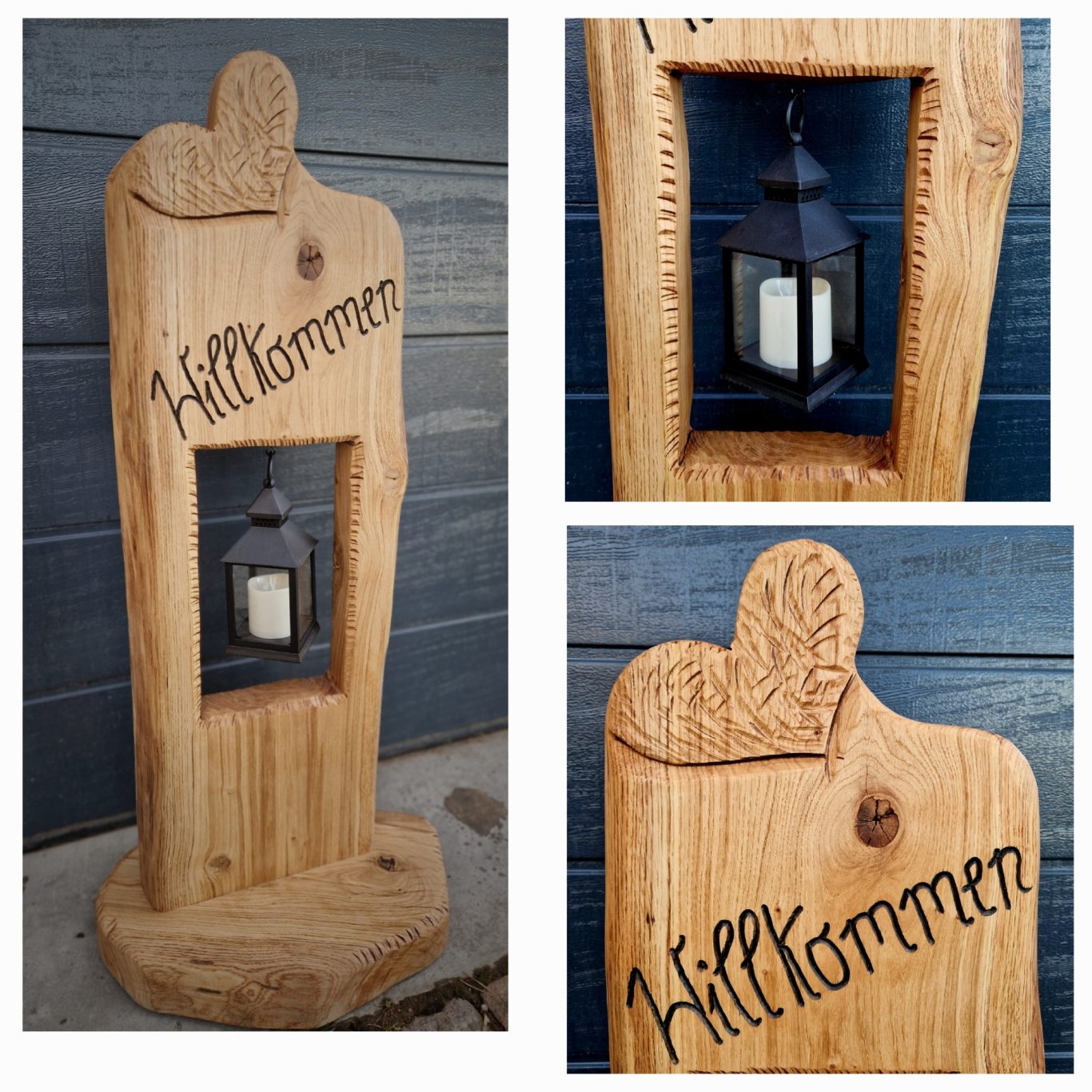 Säule Willkommen- Eiche