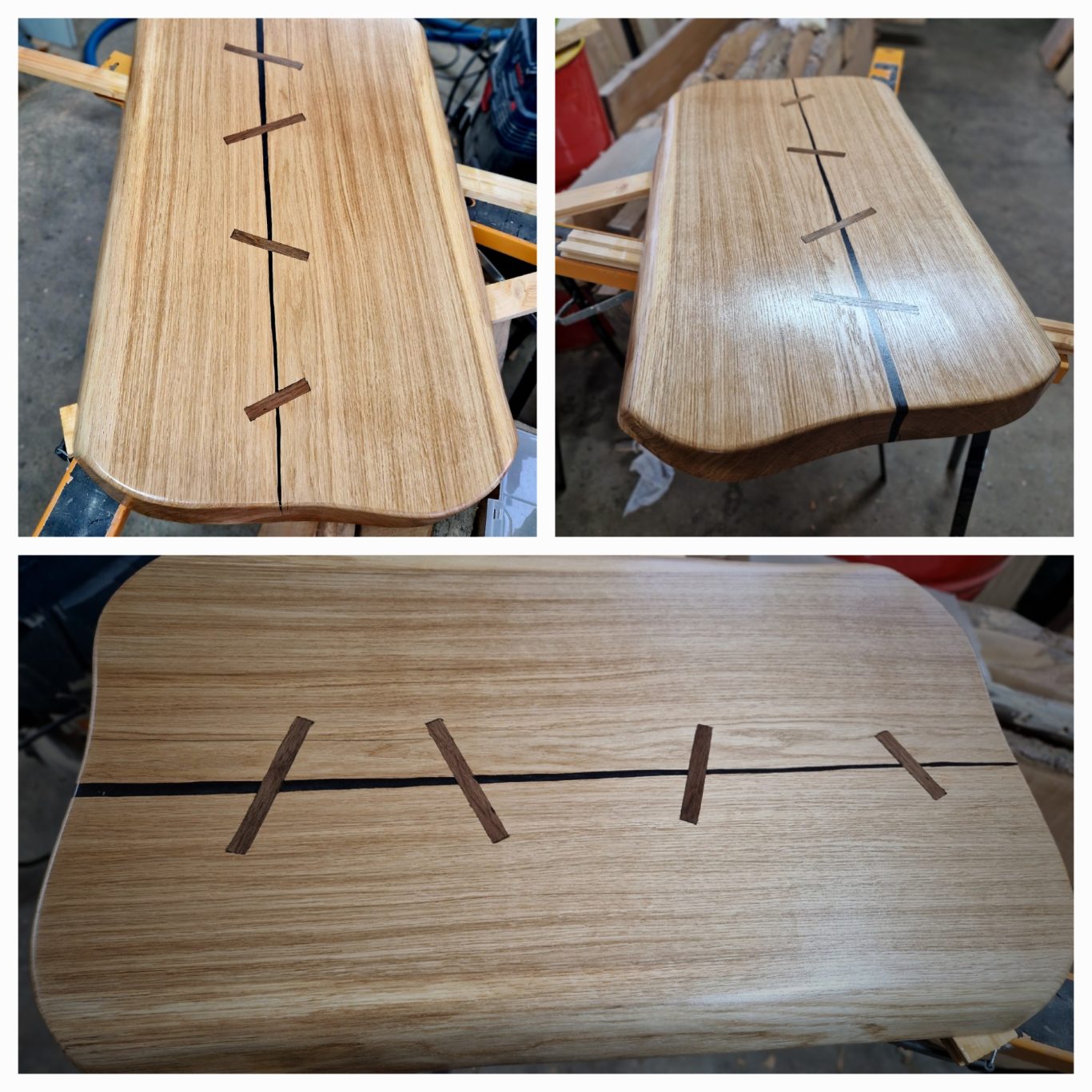 Beistelltisch Eiche/Epoxid/Nuss