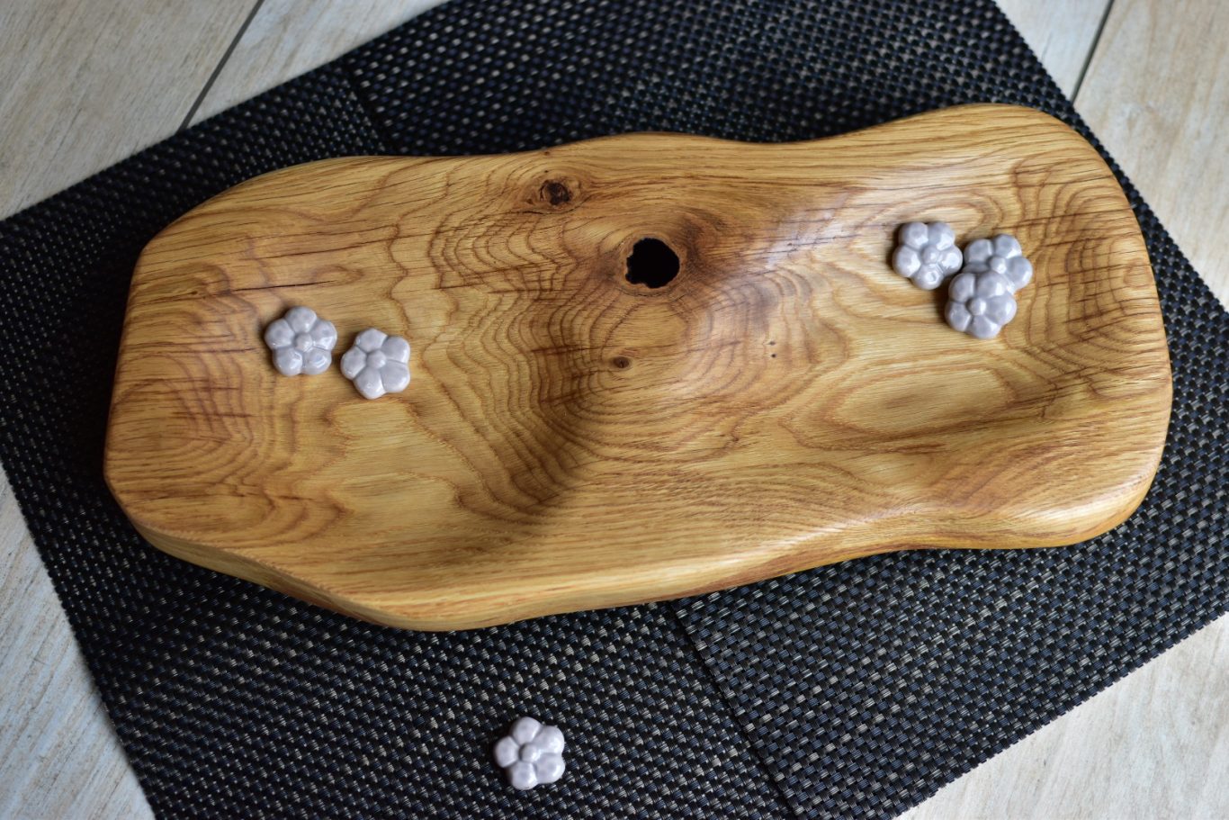 Schale Eiche mit 2 Kuhlen