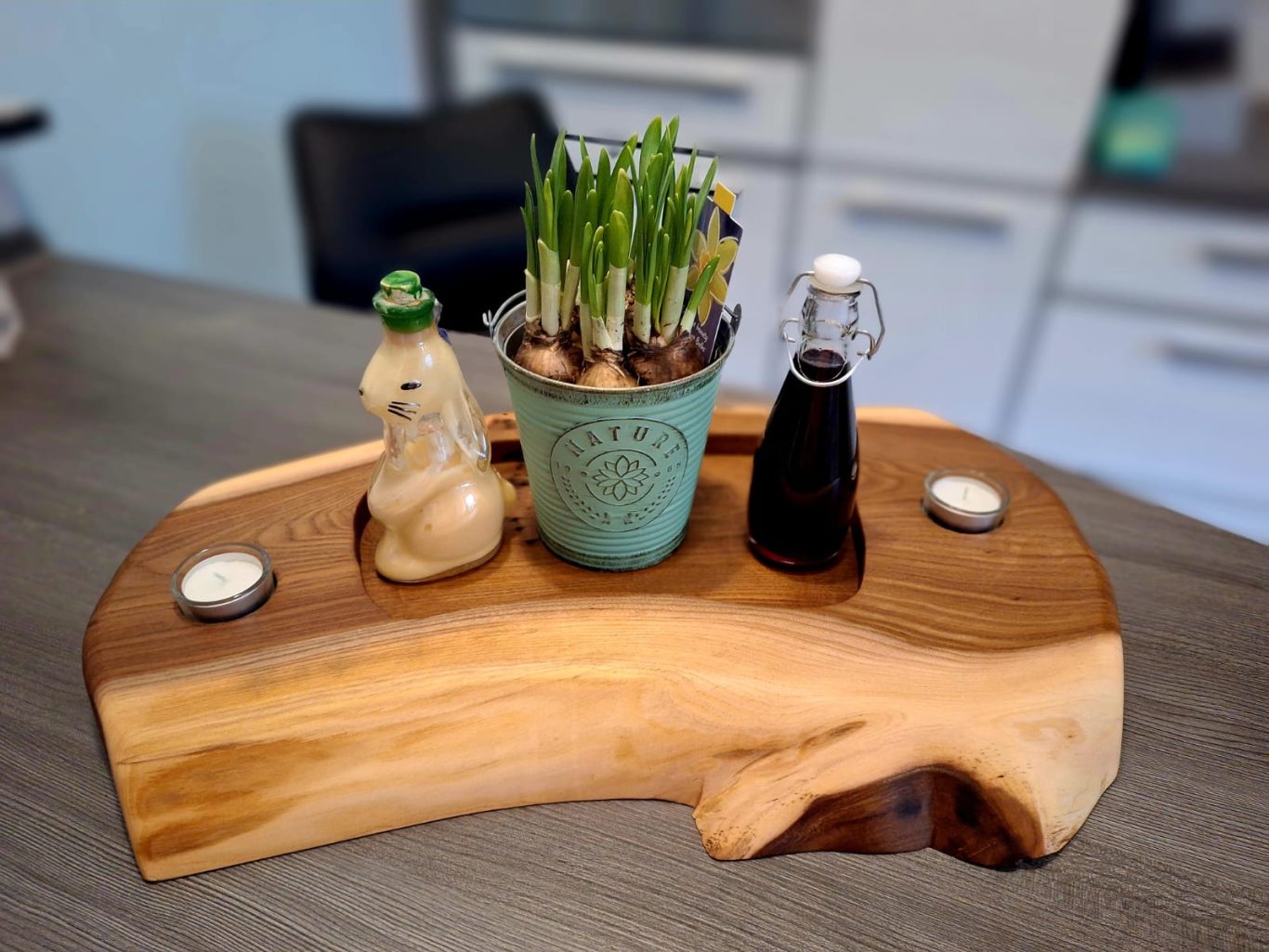 Tablett m. Kerzenhalter