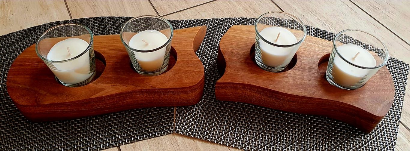 Kerzenhalter geteilt Nussbaum